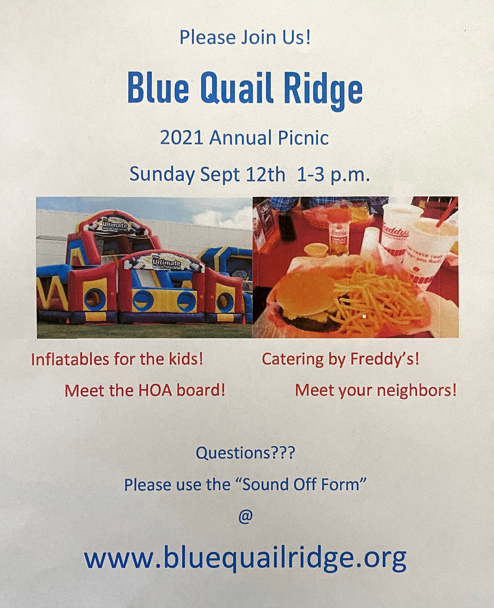 Blue Quail Ridge 2021 Annual Picnic